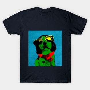 FUNNY DOG! Green Blue T-Shirt